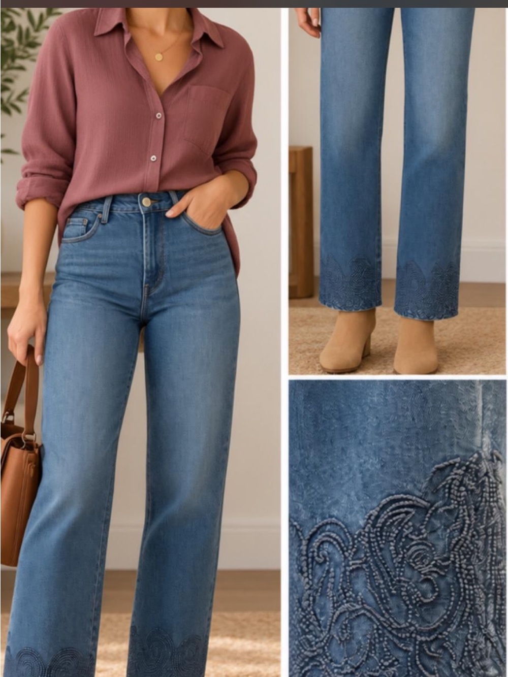 Nicole Miller New York Nomad Super High Rise Relaxed Straight Jeans Size 8